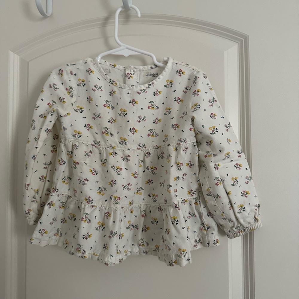 Floral Kids Top - Cream